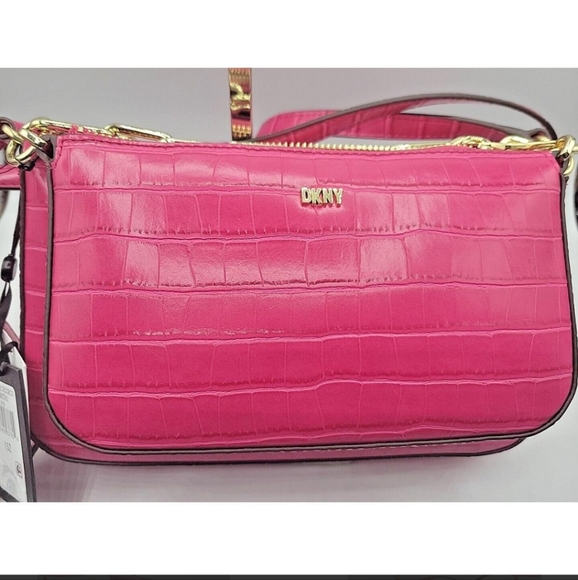 Dkny Lexi Double Crossbody Bag Electic Pink - Picture 3 of 4